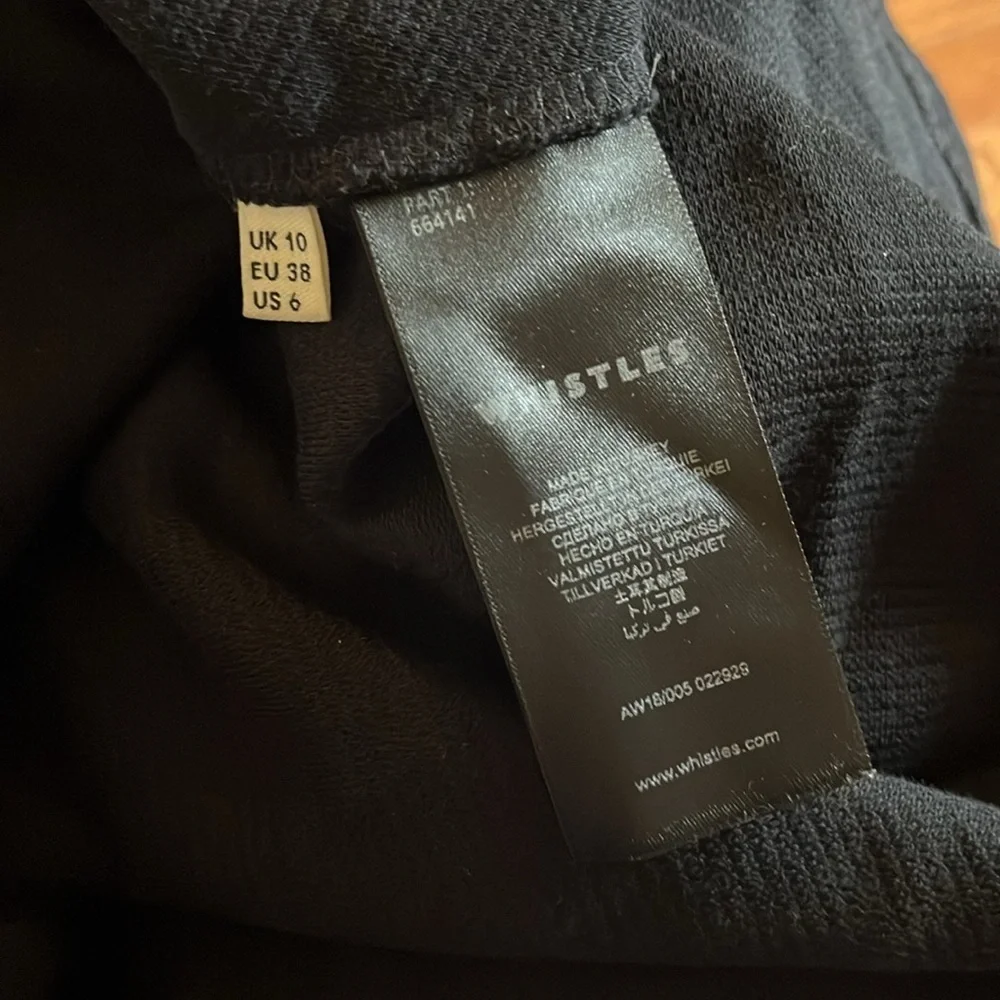 Whistles | Fit & Flare V-Neck Ribbed Cotton Dress‎ Exposed Zipper 90s Y2K Size 6